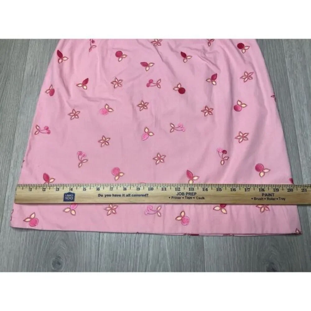 Vintage Lilly Pulitzer Skirt Womens 6 Pink Cherry Floral Embroidered‎ Pencil - Picture 7 of 8